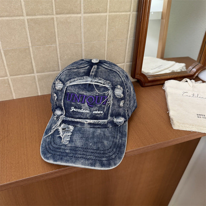Men's Distressed Graphic Denim Baseball Cap Kalsten