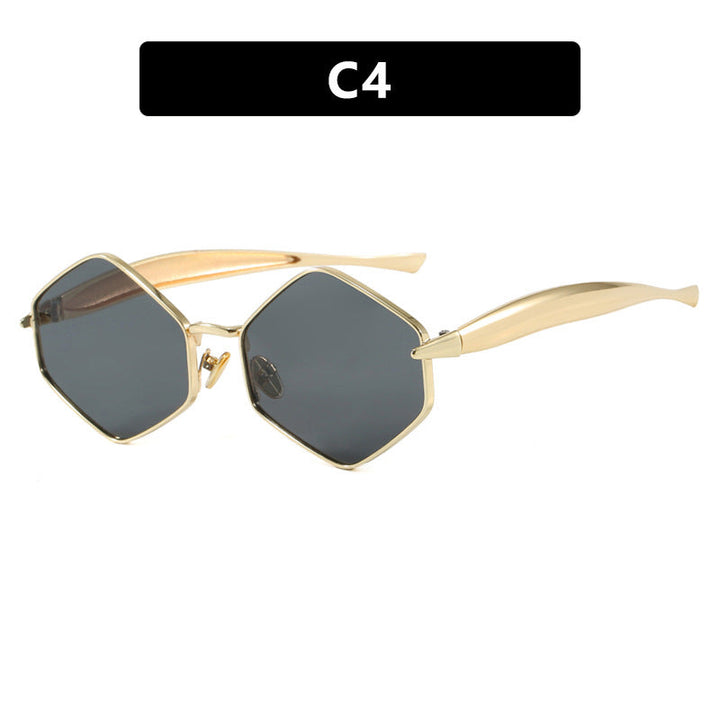 Women's hexagonal sunglasses with elegant metal frame and UV protection Kalsten