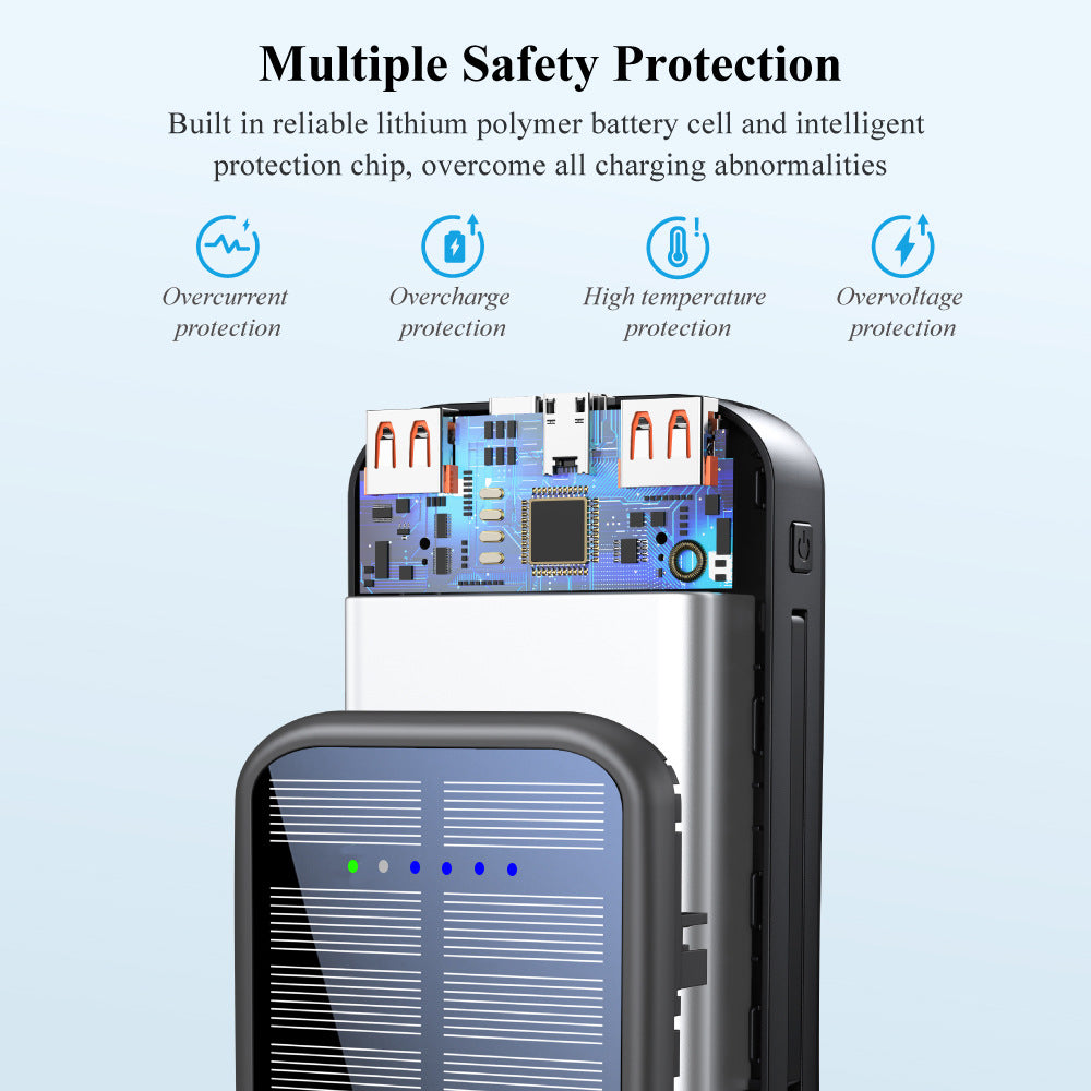 Solar Powerbank with Integrated Fast Charging Function and Usb-C Cable Kalsten