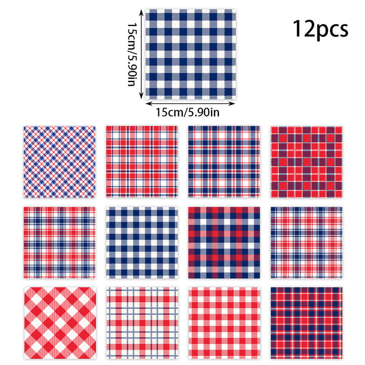 Unisex patterned party napkins made of paper with star and stripe designs Kalsten
