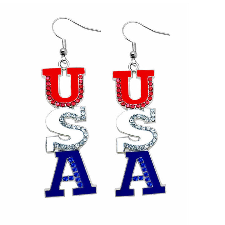 Women's earrings in flip-flop design with crystal embellishment and enamel flag motif Kalsten
