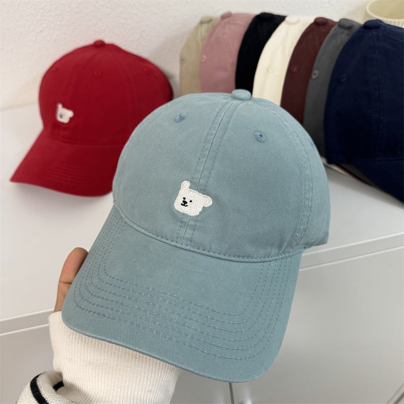 Women's Cute Embroidered Bear Cap Kalsten