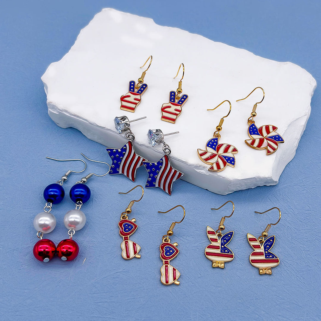 Women nan long layered tassel earrings made of mesh with stripe star pattern Kalsten