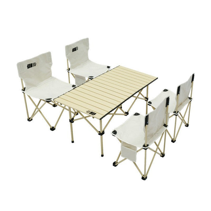 Folding Camping Table With Two Additional Chairs Kalsten