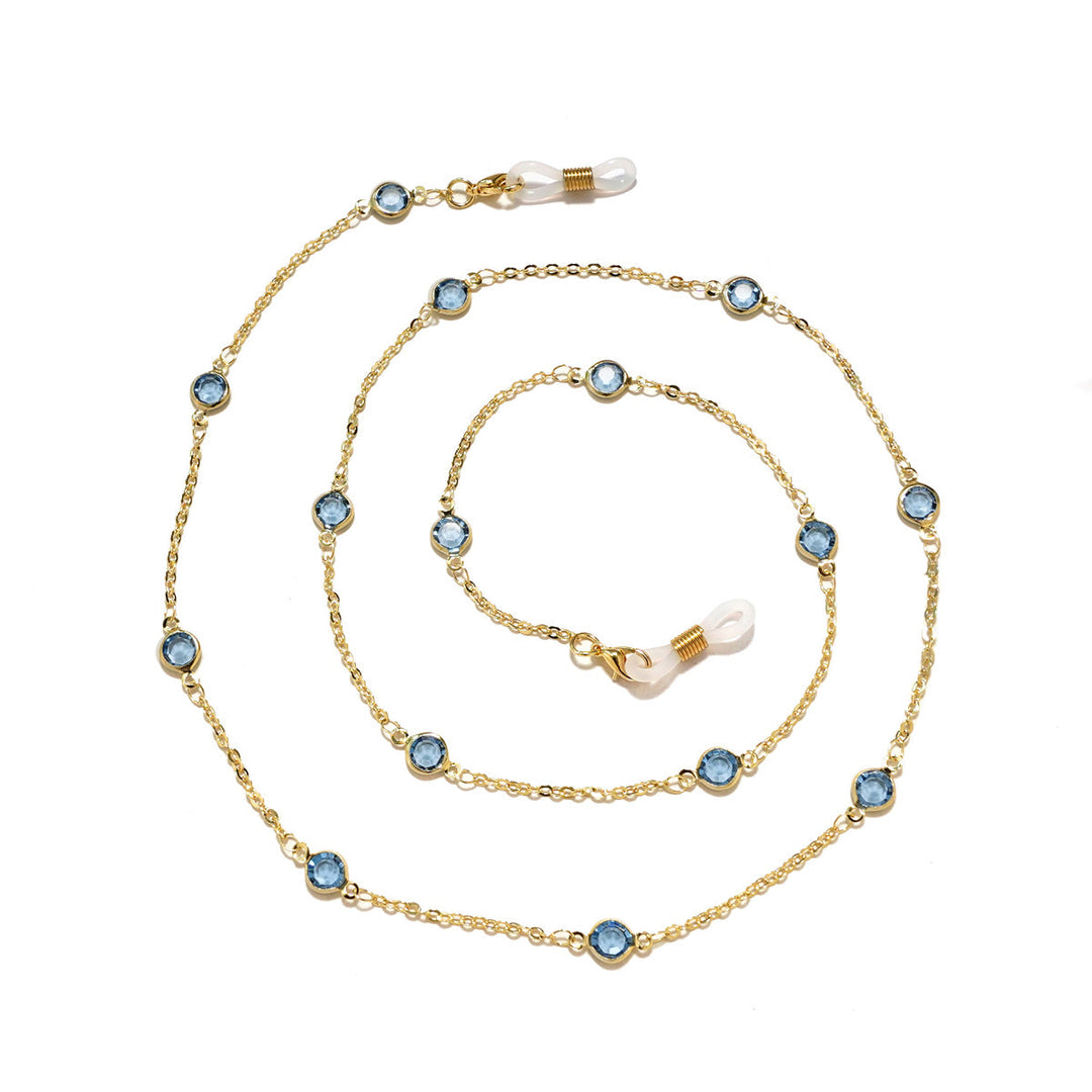 Elegant Crystal-Embellished Eyewear Chain kalsten