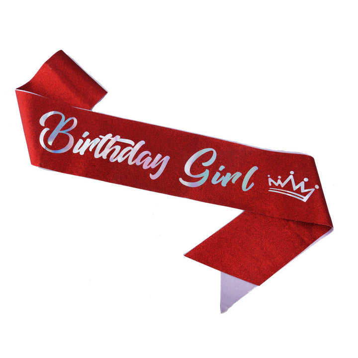 Women's festive birthday sash with glitter Kalsten