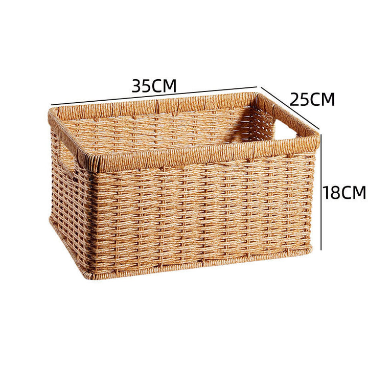 Handcrafted Rectangular Wicker Storage Bin Kalsten