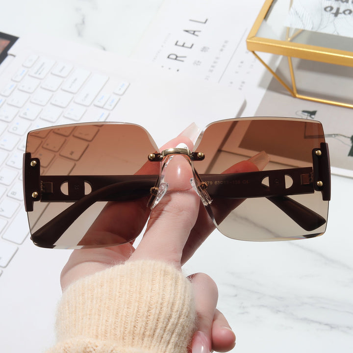 Women's High-Quality Rectangular Sunglasses with Fashionable Metal Frame Kalsten