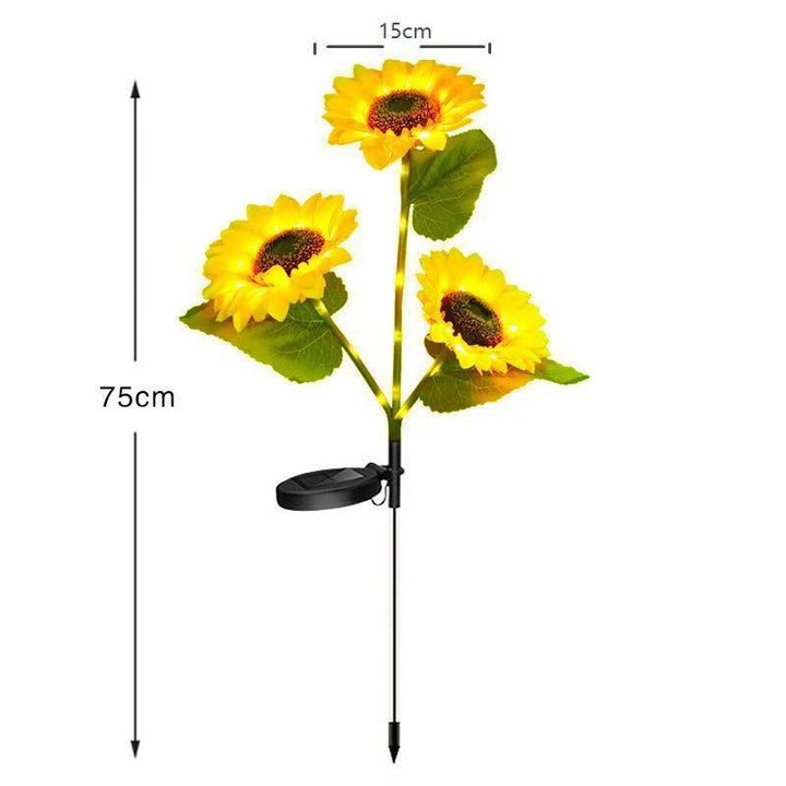 Solar-Powered Outdoor Garden Stake Lights With Realistic Sunflower Blooms And Waterproof Solar Controller Kalsten