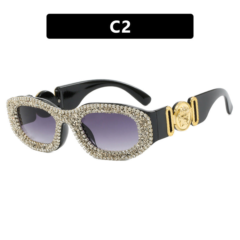 Women's extravagantly designed sunglasses with rhinestone-studded frame Kalsten