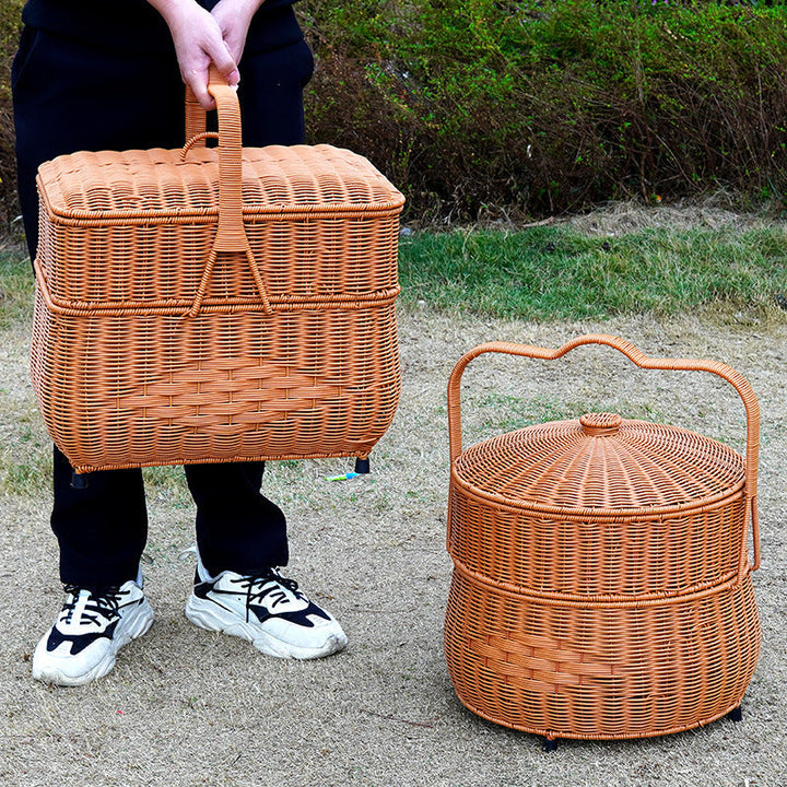 Ladies decorative laundry basket with lid and handle Kalsten