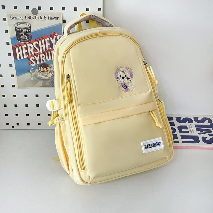 Cute Embroidered Animal-themed School Backpack