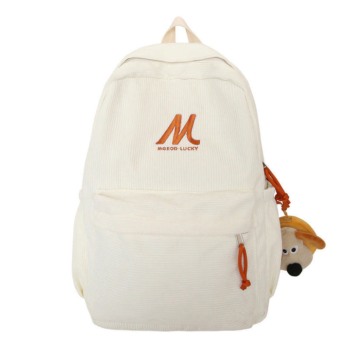 Casual Plush Textured School Backpack Kalsten