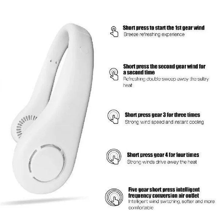 Unisex one size ergonomic U-shaped portable neck cooling fan with bladeless airflow Kalsten