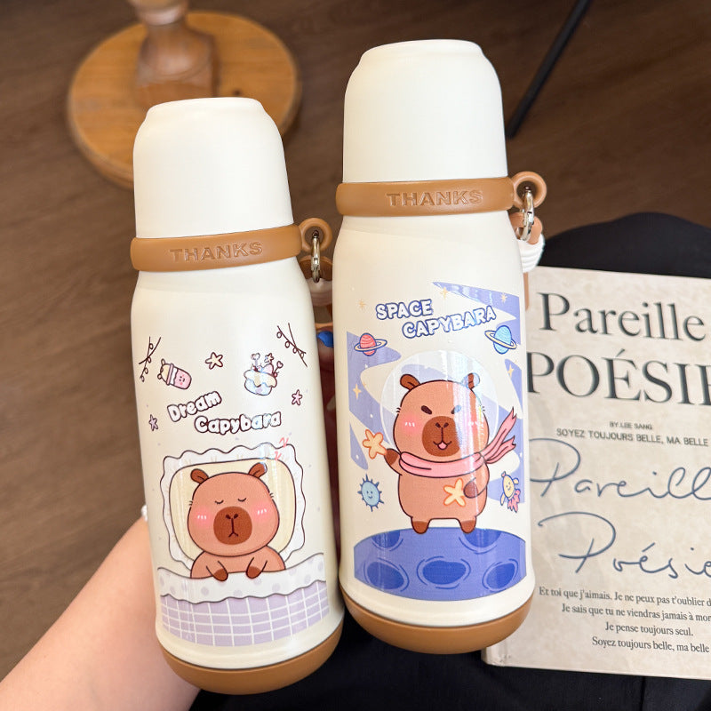Women's insulated drinking bottle with animal design and practical carrying strap Kalsten