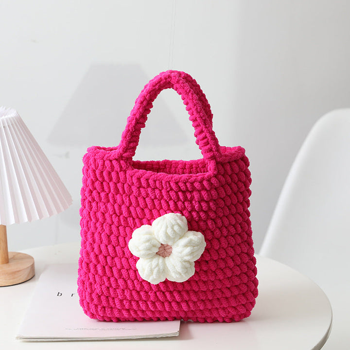 Handcrafted cotton bag with floral application Kalsten