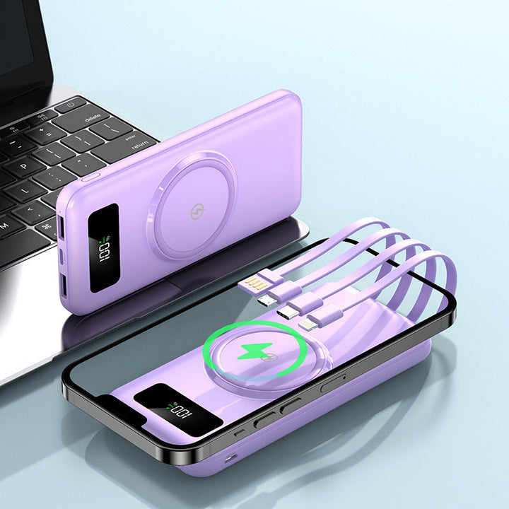 Portable power bank with integrated Qi charging function and digital display Kalsten