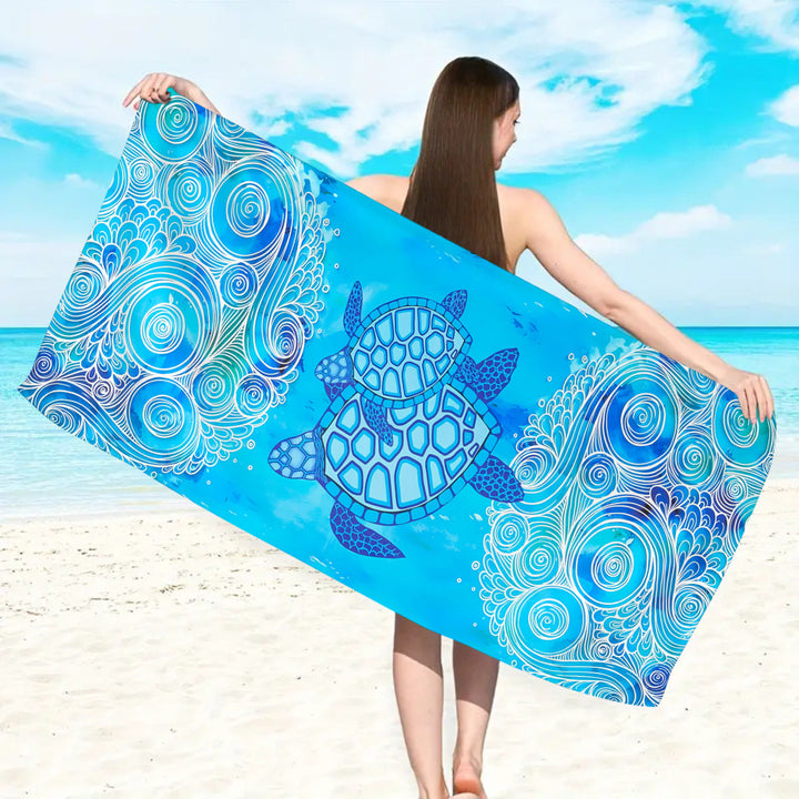 Microfiber beach towel with exclusive turtle motif Kalsten