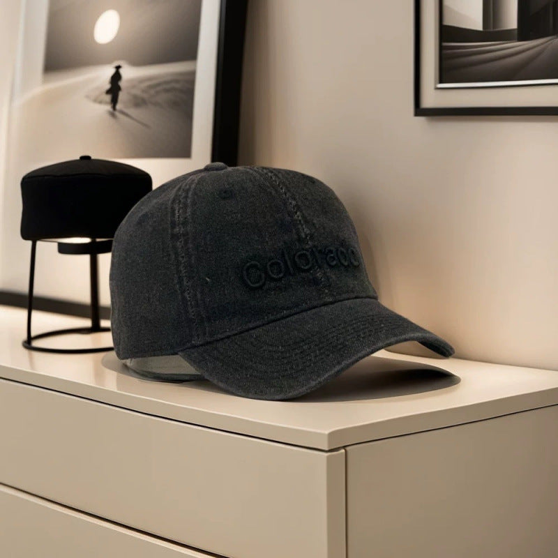 Women's Distressed Cotton Baseball Cap with Embroidered Detail Kalsten