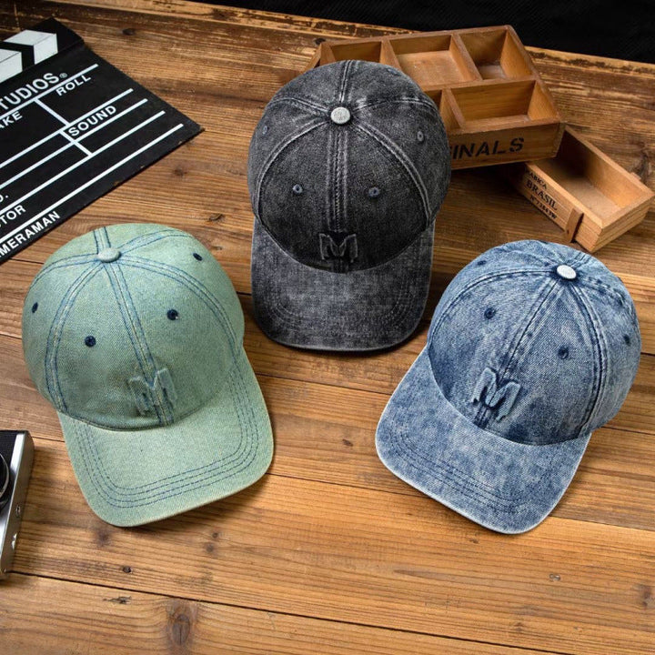 Men's Distressed Denim Baseball Cap Kalsten