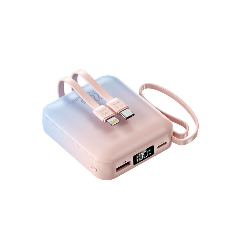 Wearable power bank with dual USB-C connection and digital charge level indicator Kalsten
