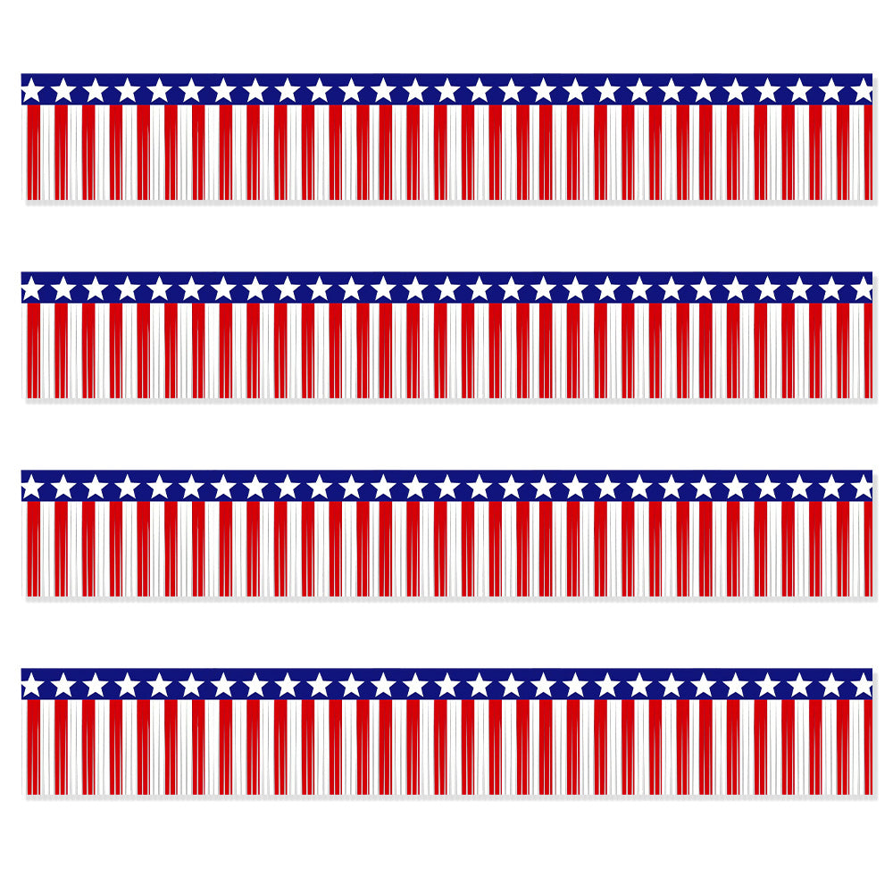 Unisex decorative table fringe set with star border and long fringes for party and event decoration Kalsten