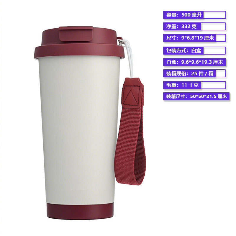 Women Insulated To-Go Cup with Carry Strap and Leak-Proof Lid Kalsten