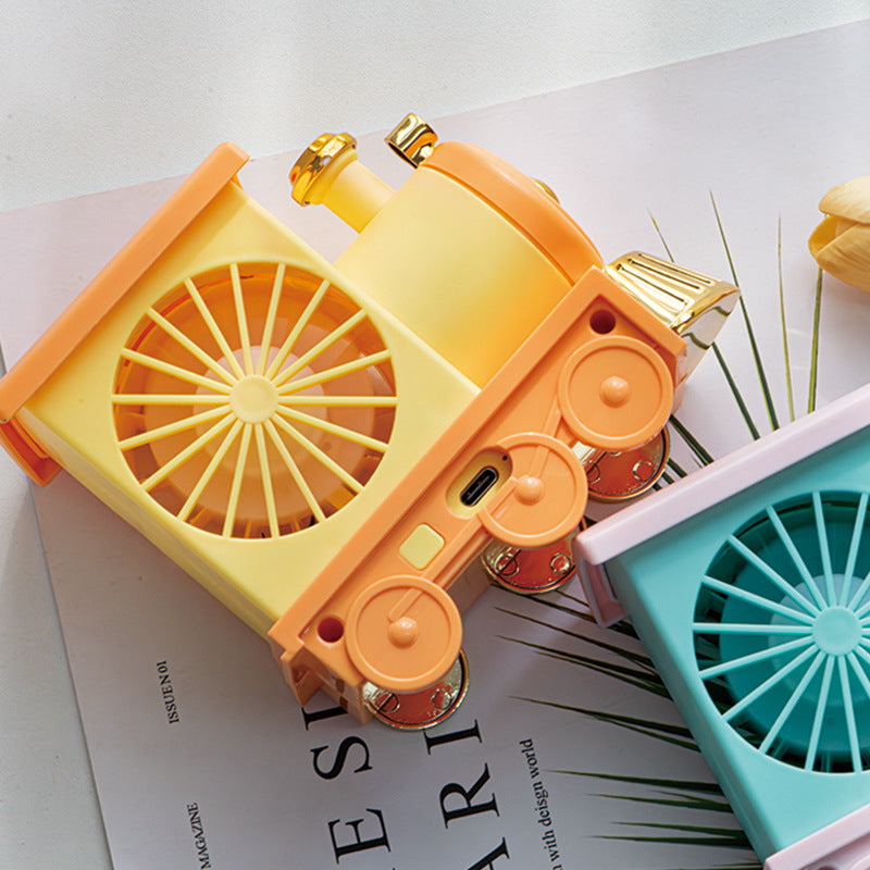 Ladies creative table fan in train design Kalsten