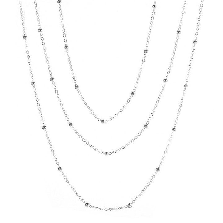 Elegant Layered Beaded Chain Necklace Kalsten