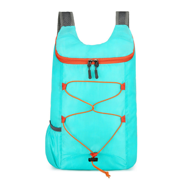 Women’s foldable lightweight day backpack with elastic front drawstring and side mesh pockets Kalsten