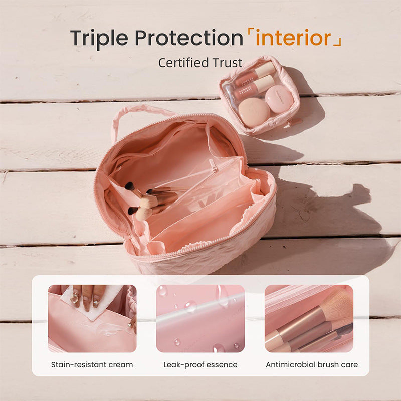 Cosmetic storage bag with multifunctional interior Kalsten