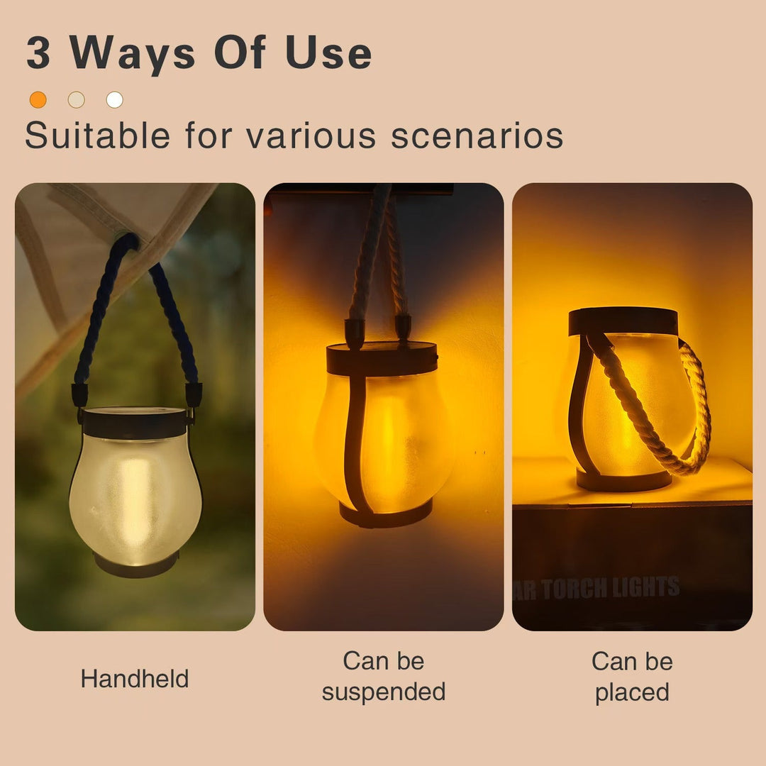 Unisex solar-powered lantern in modern fire design style Kalsten