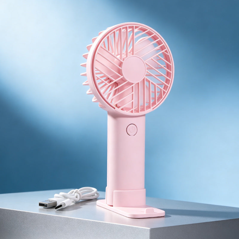 Unisex portable rechargeable USB hand fan with child-safe bear design, removable stand and quiet motor Kalsten