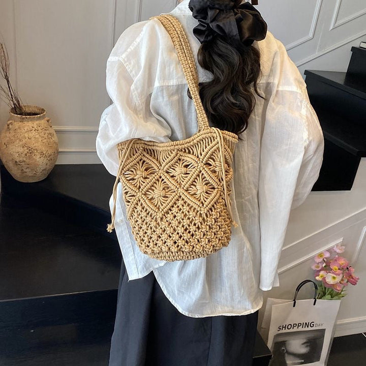 Hand-knotted synthetic fiber bag Kalsten