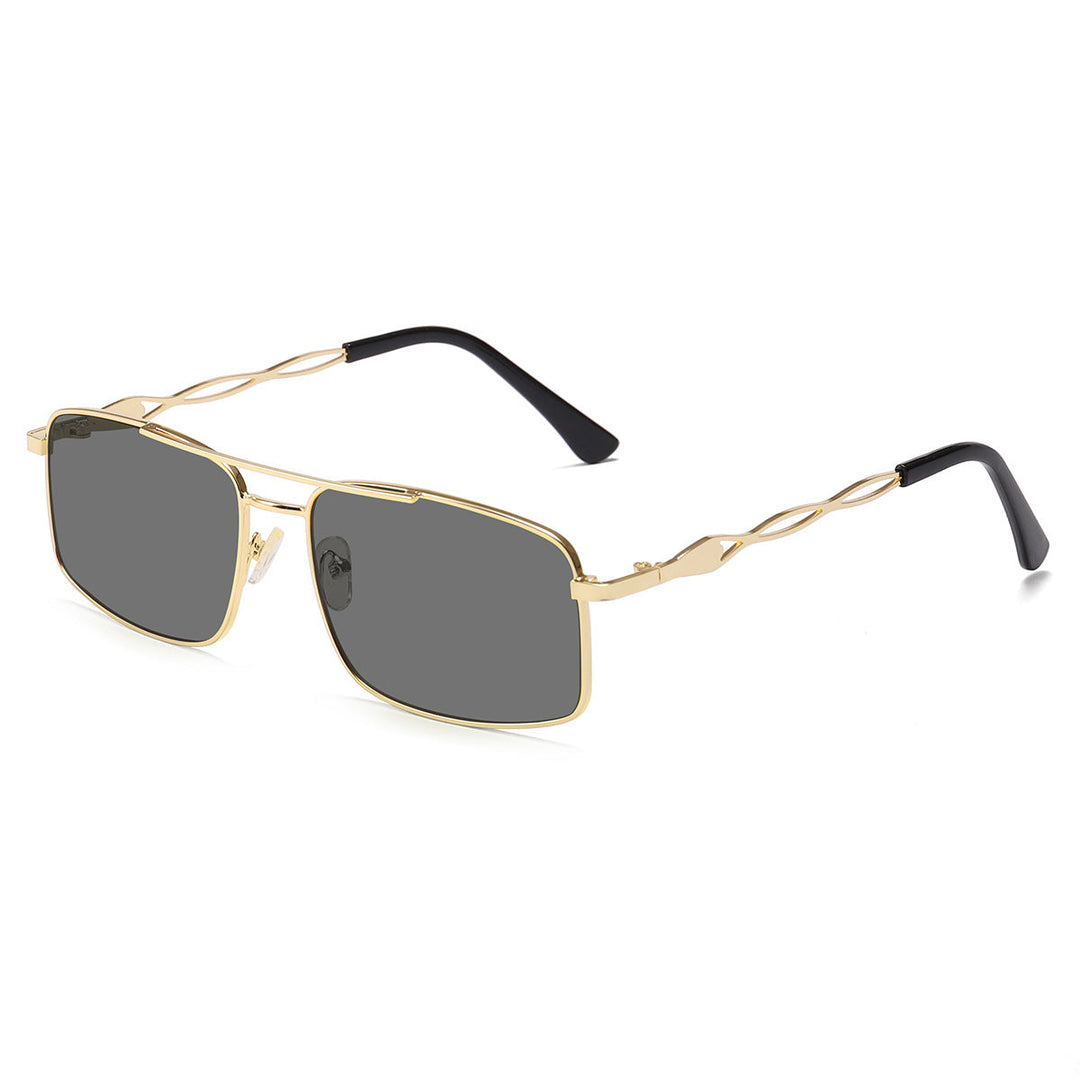 Women's sunglasses with trendy rectangular frame and yellow lenses Kalsten