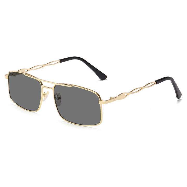 Women's sunglasses with trendy rectangular frame and yellow lenses Kalsten
