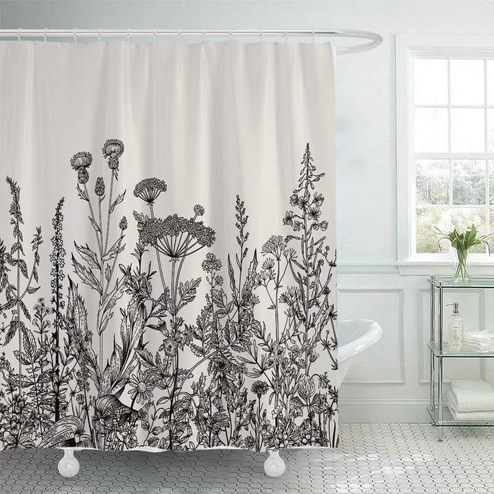 Botanical Illustration Shower Curtain Kalsten