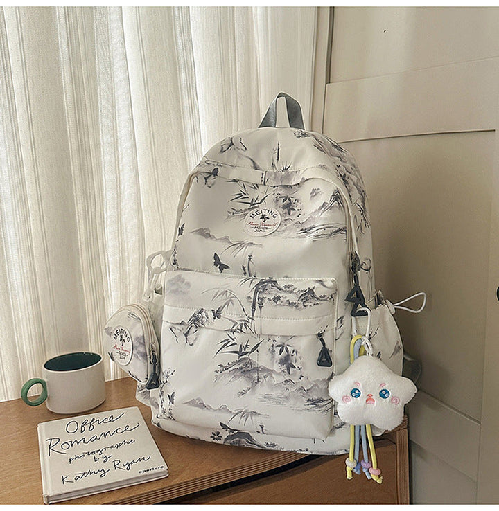 Artistic Floral Pattern School Backpack