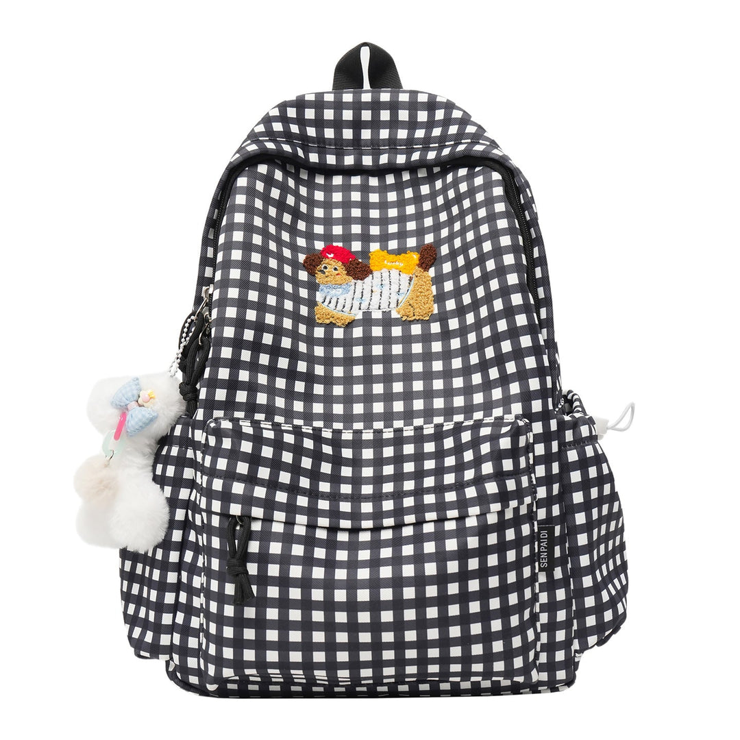 Playful Character Embroidered Backpack