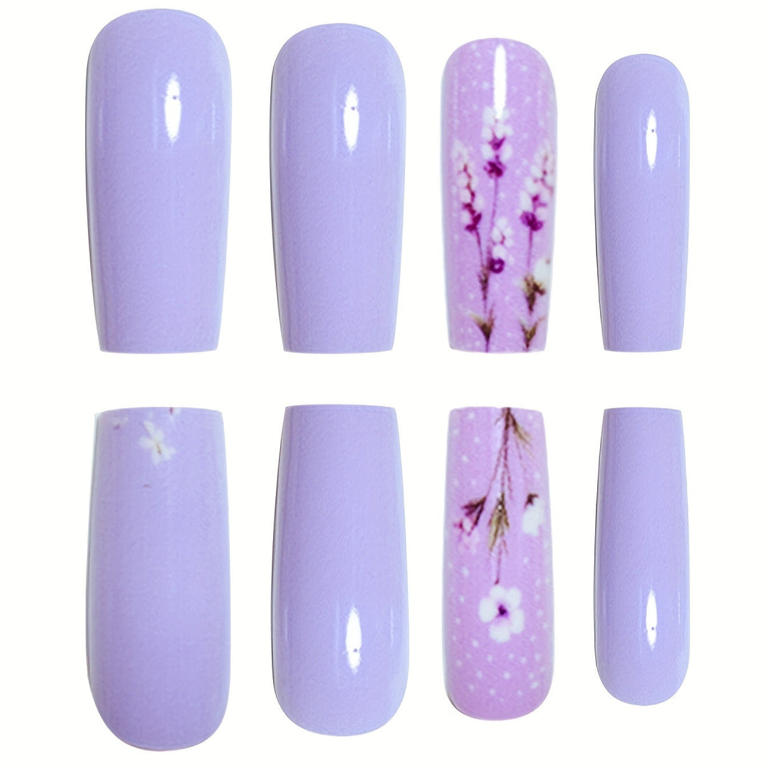 Artfully Designed Floral Acrylic Nail Set Kalsten