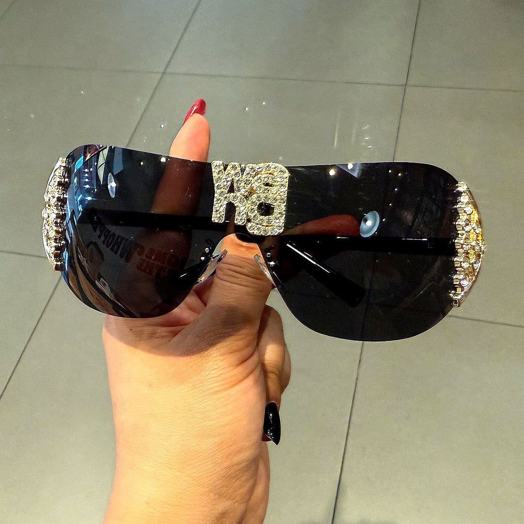 Women's Fashion Oversized Sunglasses with Rhinestone Applications Kalsten