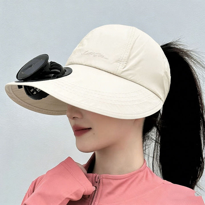 solar-powered mesh baseball cap with removable front fan Kalsten