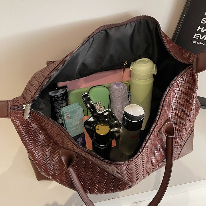 Elegant Tote Bag Made of Woven Synthetic Leather Kalsten