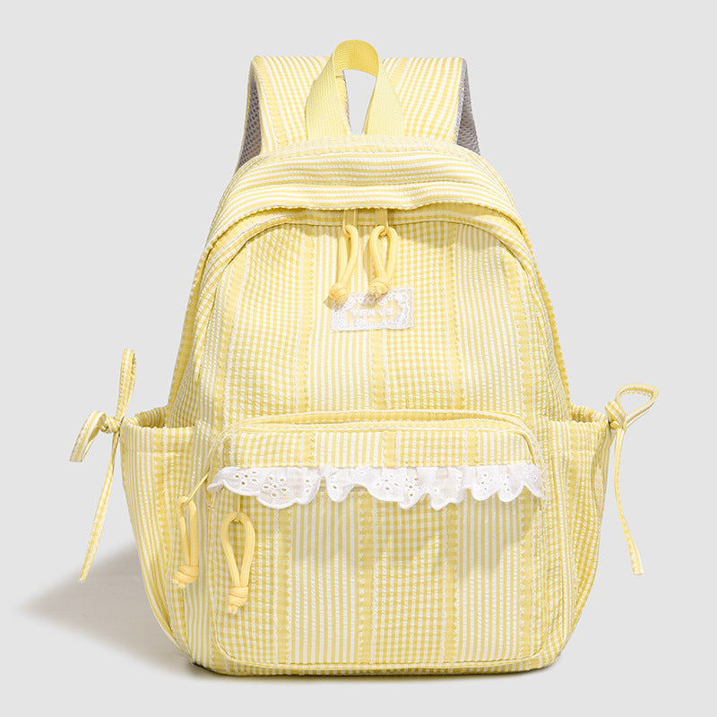 Casual Lace-Trimmed School Backpack