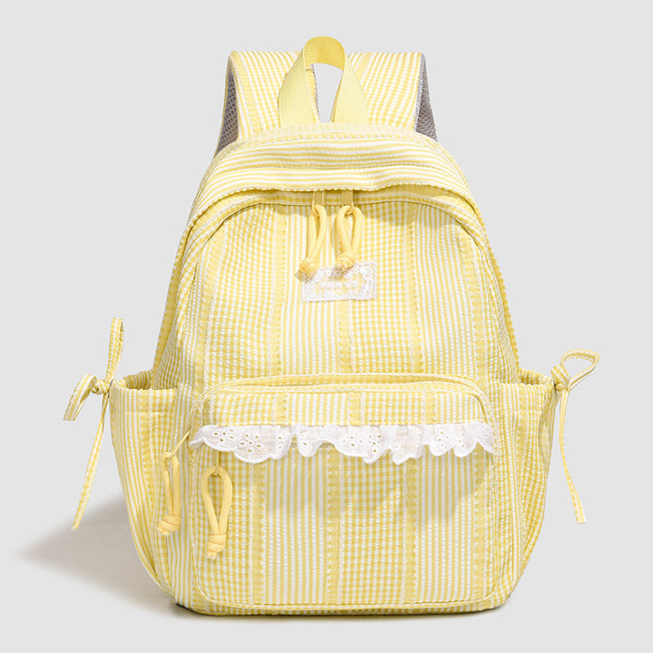 Casual Lace-Trimmed School Backpack