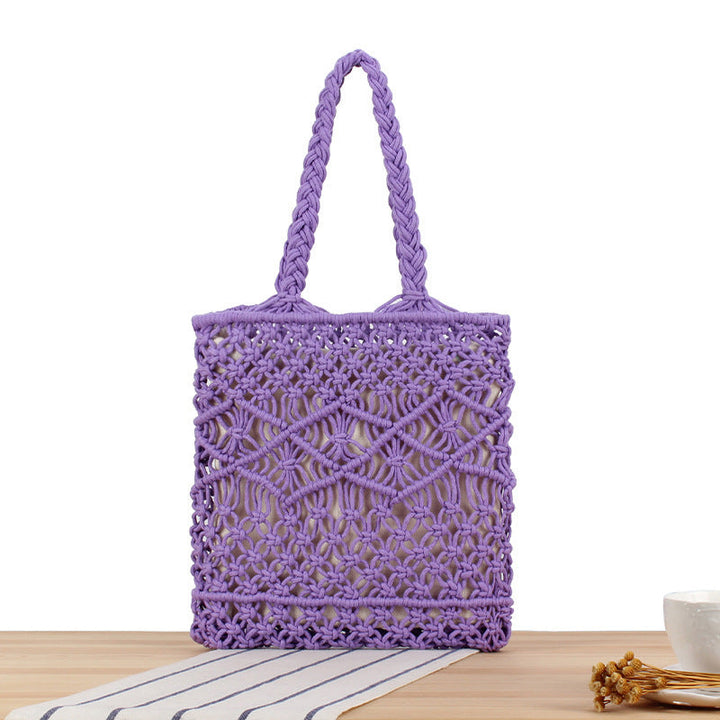 Hand-knitted tote bag with geometric patterns Kalsten