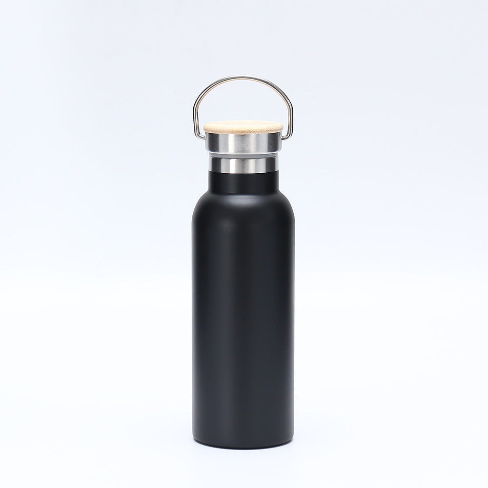 Women's insulated stainless steel drinking bottle with wooden lid Kalsten