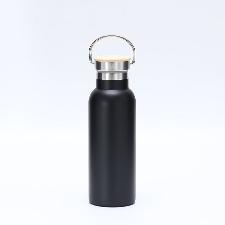 Women's insulated stainless steel drinking bottle with wooden lid Kalsten