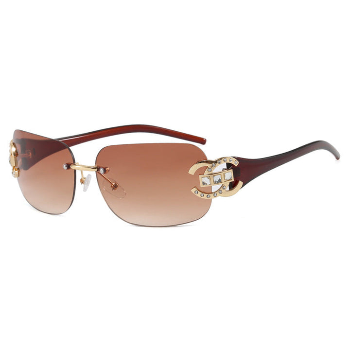 Women's fashionable sunglasses with luxurious geometric frame and protective UV filter Kalsten