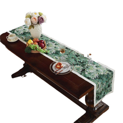 Elegant Floral Embroidered Table Runner